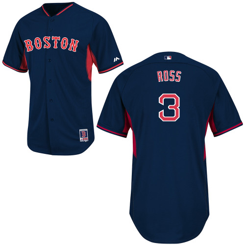 David Ross #3 MLB Jersey-Boston Red Sox Men's Authentic 2014 Road Cool Base BP Navy Baseball Jersey